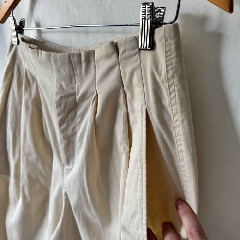 High-Waist Pleated Wide-Leg Pants — Cream - Picture 4 of 10
